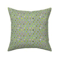 watercolor dots lime on grey