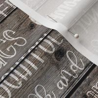 Grandma Typography White on Barnwood - large scale