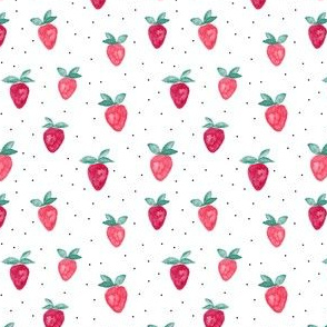 (3/4" scale) watercolor strawberries || dots bold C21