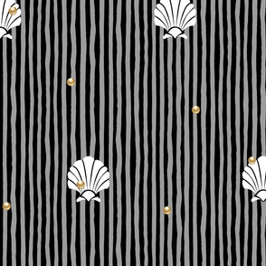 Shell Pearl Stripes | Gold Black