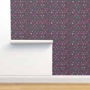 watercolor dots magenta on dark grey