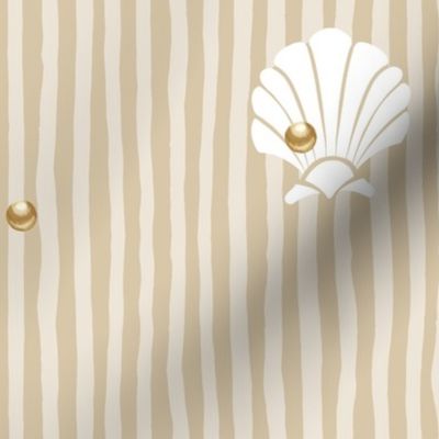 Shell Pearl Stripes | Gold + Buttercream