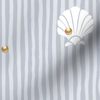 Shell Pearl Stripes | Gold + Soft Cool Gray