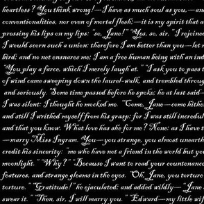 Jane Eyre Text on black