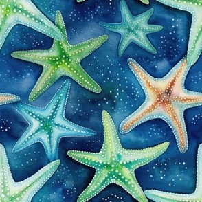 Bigger Watercolor Starfish 