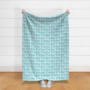 Butterprint in Turquoise on White