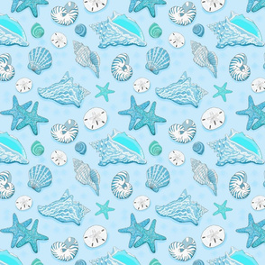 shells baby blue 8x8