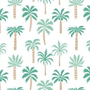SMALL palm tree fabric // tropical summer linocut design by andrea lauren palm prints