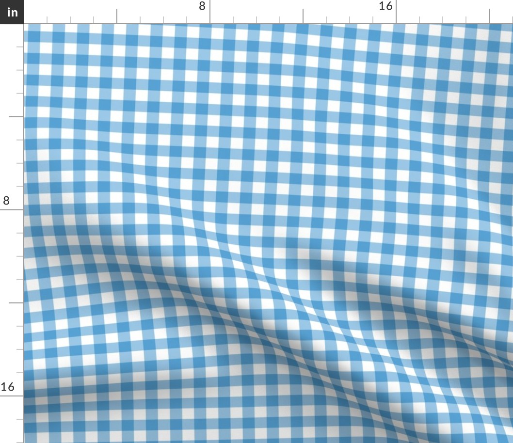 Light Blue Gingham Plaid Check Pattern Straight-01