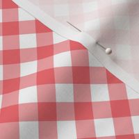 Coral Gingham Plaid Check Pattern-01