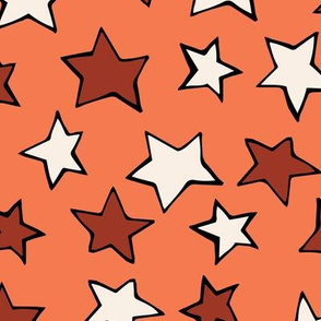 Surfboard Co-ordinate Stars Earth Orange