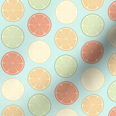 Citrus Slices - Blue // Retro Summer Collection // Mid Century Modern