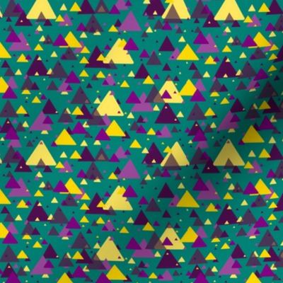 purple and yellow triangles on teal