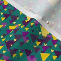purple and yellow triangles on teal