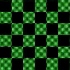 Small and big checkered green