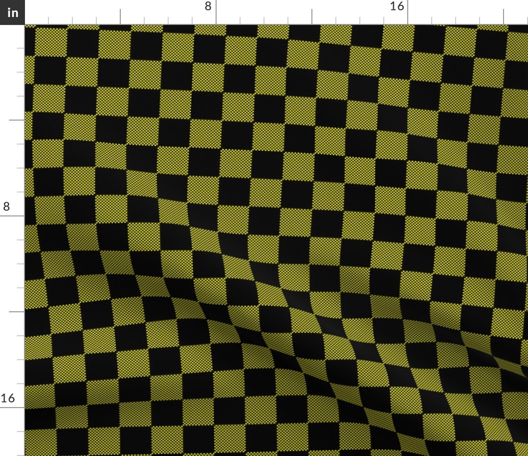 Small and big checkered yellow