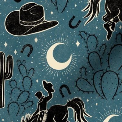 Cowboys and Cacti - large - midnight 