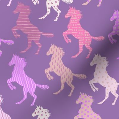 Horses purple - medium