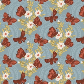  Butterfly invasion floral pattern// small scale