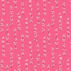 Pink berry stripe pattern// small scale