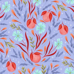Wild Flowers and Oranges | Blue Peach