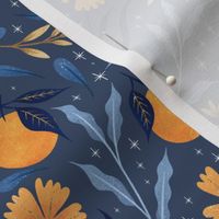 Wild Flowers and Oranges | Blue and Gold