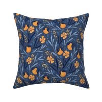 Wild Flowers and Oranges | Blue and Gold