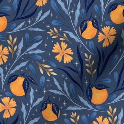 Wild Flowers and Oranges | Blue and Gold