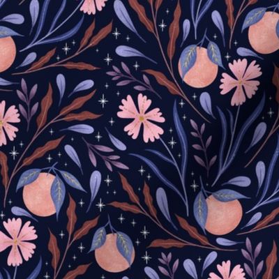 Wild Flowers and Oranges | Dark Peach