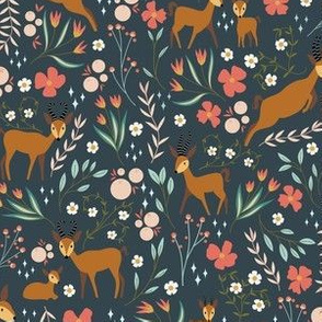 Floral Antelope | Forest Grey
