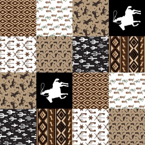 Cowboy Wholecloth Quilt | Cheater Quilt | Western Patchwork Fabric | Cowboy_Dec16_20_ROTATED