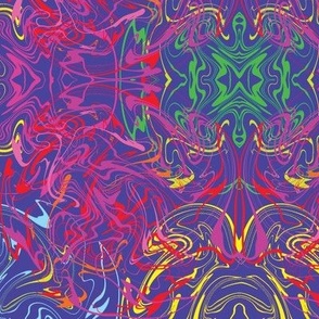 Electric Psychedelic Line Art Plums