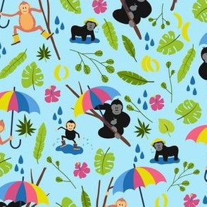 Monkeys in the Rain | Blue