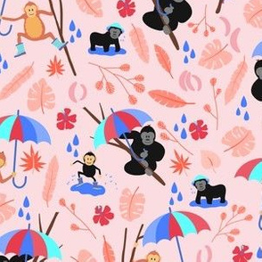 Monkeys in the Rain | Pink