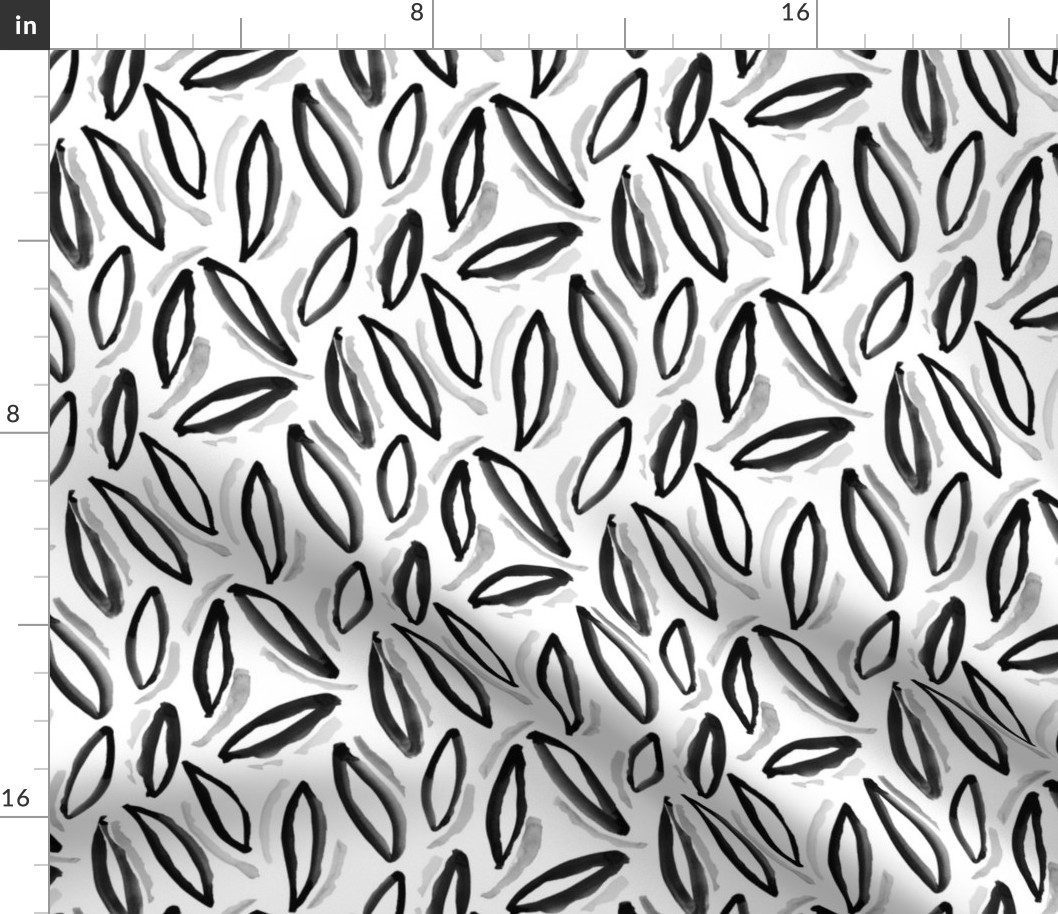 Abstract Leaves | Black and White
