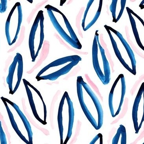 Abstract Leaves | pink and blue 