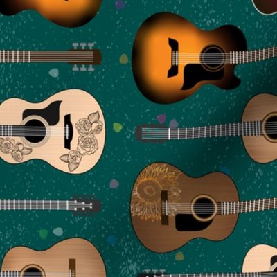 Acoustic Guitars on Forrest Green by ArtfulFreddy