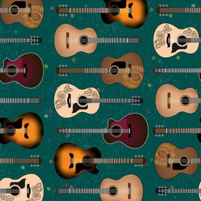 Acoustic Guitars on Forrest Green by ArtfulFreddy