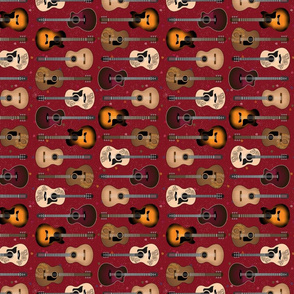 Acoustic Guitars on Red (small scale)
