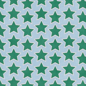 Groovy Emerald Stars (dusty blue) 5"