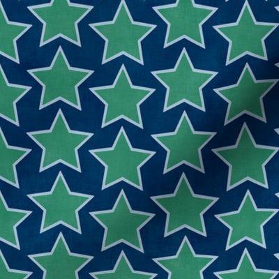Groovy Emerald Stars (navy) 7"