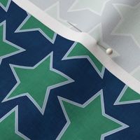 Groovy Emerald Stars (navy) 7"