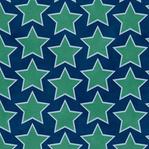 Groovy Emerald Stars (navy) 7"