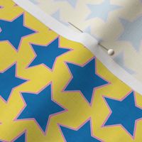 Groovy French Blue Stars (yellow) 5"