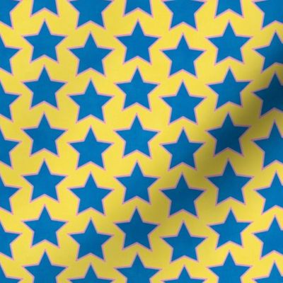 Groovy French Blue Stars (yellow) 5"