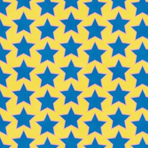 Groovy French Blue Stars (yellow) 5"