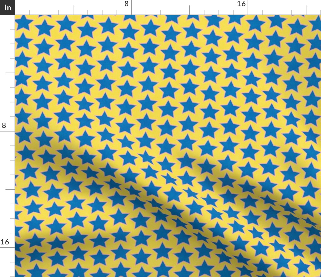 Groovy French Blue Stars (yellow) 5"