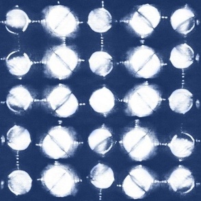 Shibori itajime indigo dots