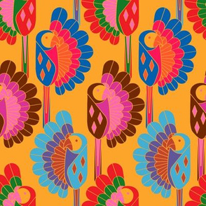 Tropical Bird Dance in Saffron  + Multi