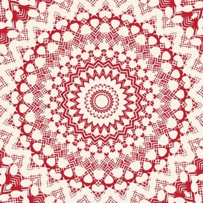 Red and White Lace Design